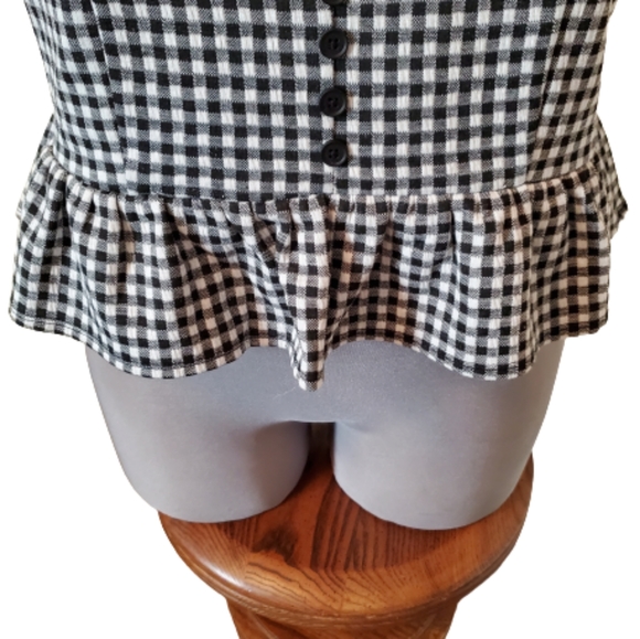 ROCKABILLY ☆ GINGHAM PLAID TOP ☆ NWT - Picture 5 of 10